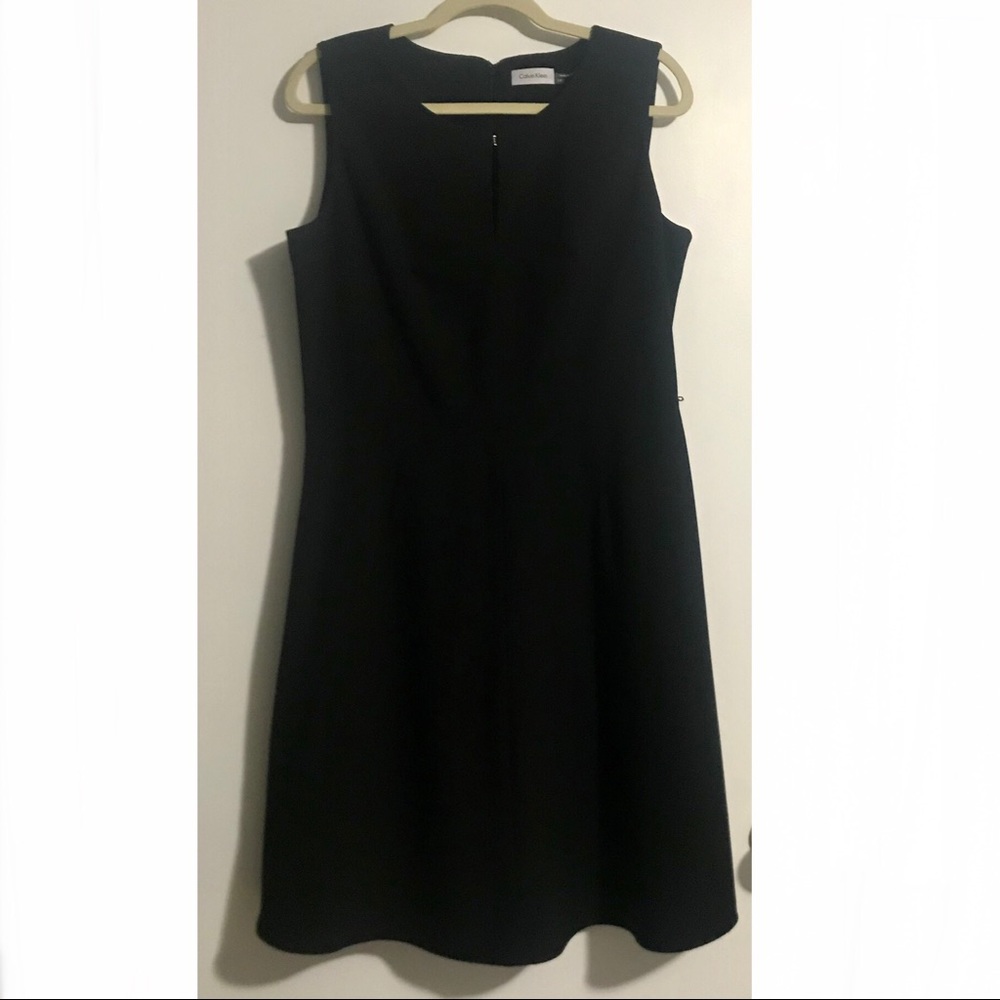 Calvin Klein Petite Fit & Flare A Line Black Dress
